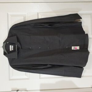 CK Men's Regular Fit Light Gray Grid Shirt